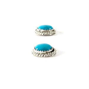 Turquoise Button Earrings-Indian Pueblo Store