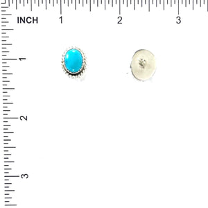 Turquoise Button Earrings-Indian Pueblo Store
