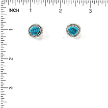Load image into Gallery viewer, Sterling Silver and Turquoise Button Earrings-Indian Pueblo Store
