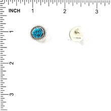 Load image into Gallery viewer, Sterling Silver and Turquoise Button Earrings-Indian Pueblo Store
