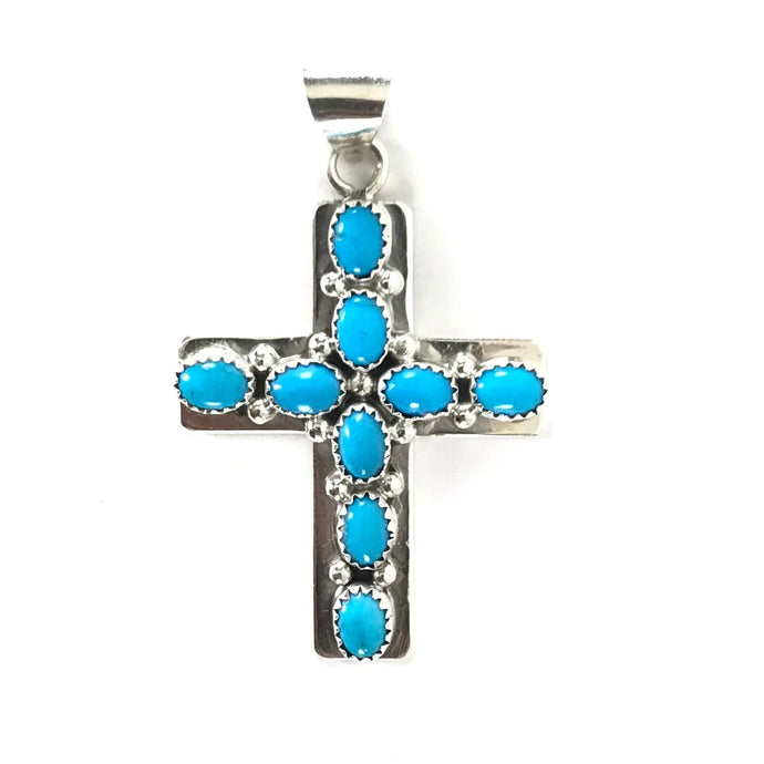 Turquoise Cross Pendant-Indian Pueblo Store
