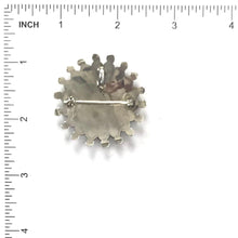 Load image into Gallery viewer, April Ukestine Coral Multi-Gemstone Sunface Pin/Pendant-Indian Pueblo Store
