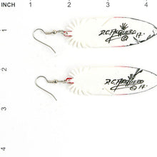 Load image into Gallery viewer, Dominic Arquero Red Rawhide Eagle Feather Earrings-Indian Pueblo Store
