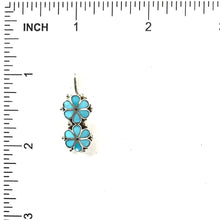 Load image into Gallery viewer, Bernadette Hattie Turquoise Inlay Double Flower Pendant-Indian Pueblo Store
