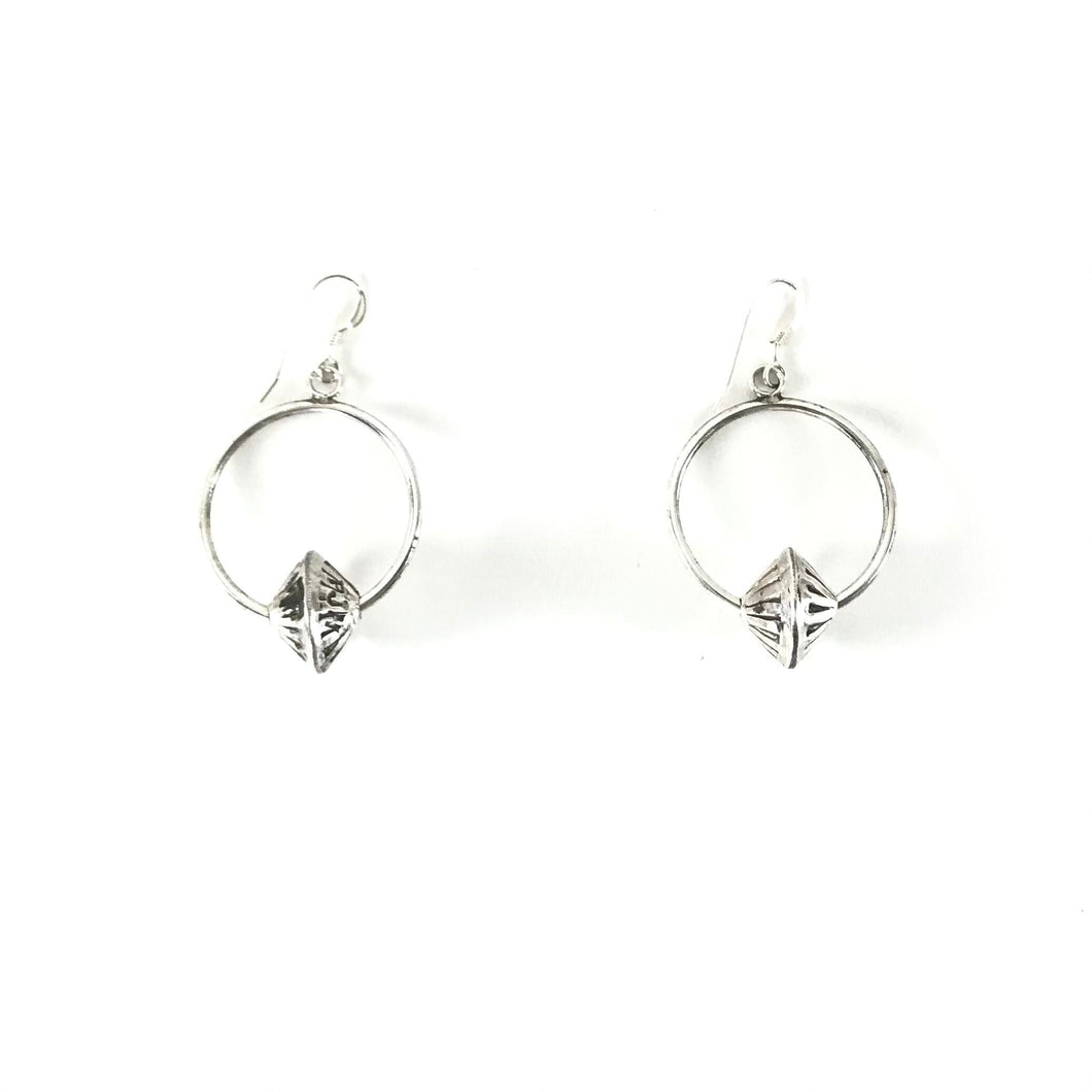 Preston Haley Fluted Bead Hoop Earring-Indian Pueblo Store