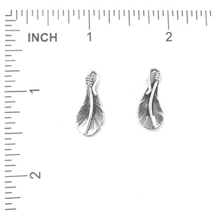 Small Sterling Silver Feather Earrings-Indian Pueblo Store