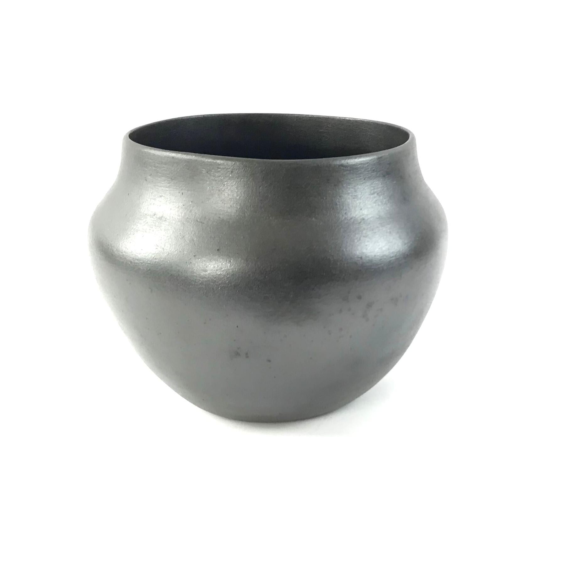 Clarenence Cruz Black Micaceous Bean Pot-Indian Pueblo Store