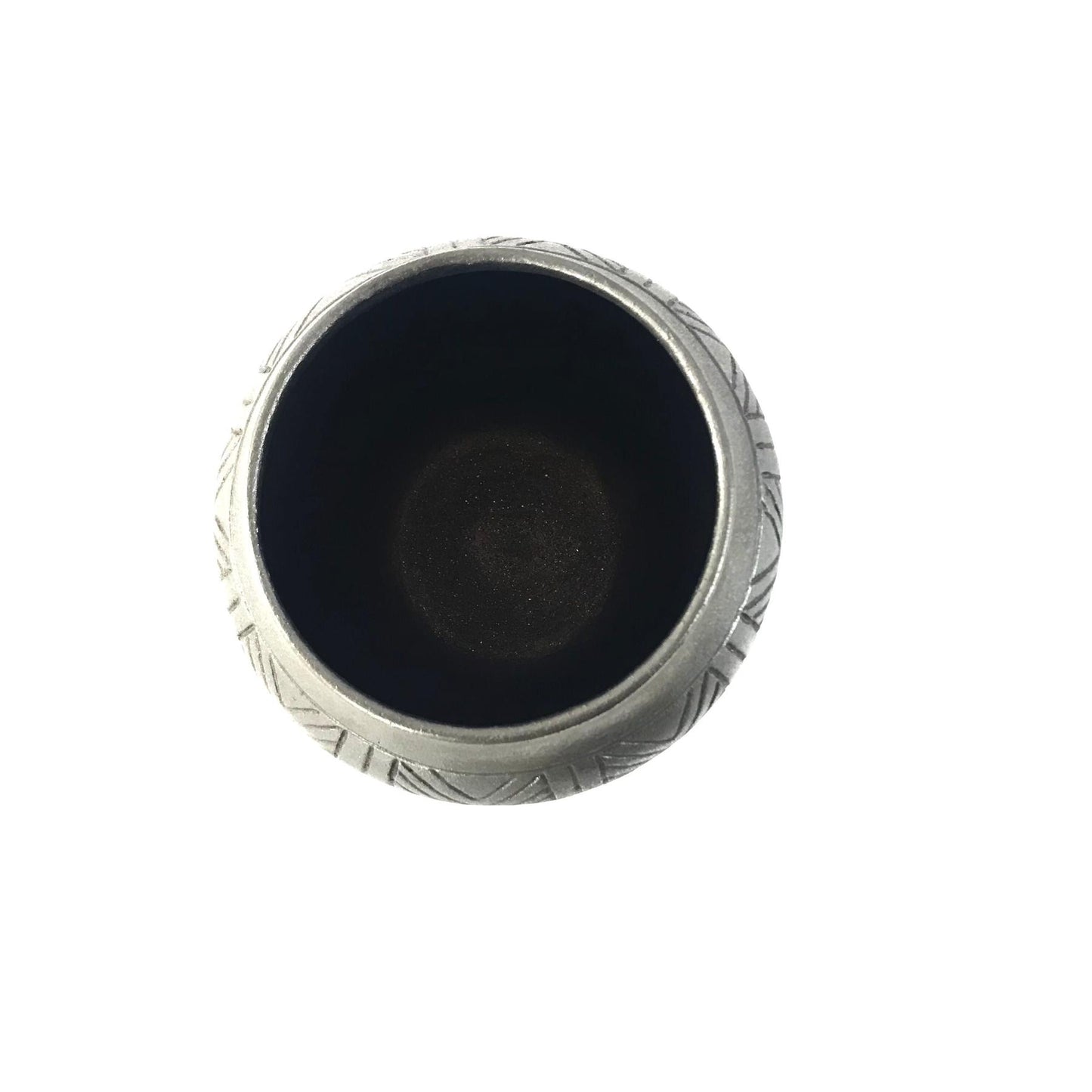 Clarence Cruz Black Etched Micaceous Bean Pot-Indian Pueblo Store