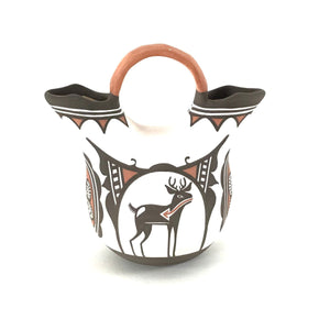 Carlos Laate Deer Wedding Vase-Indian Pueblo Store