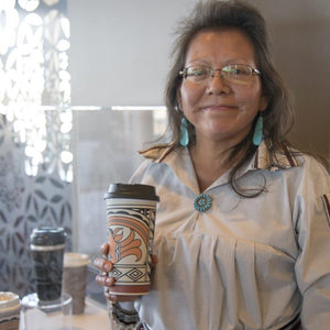 Patricia Lowden Pueblo Pottery Ceramic Travel Mug - Shumakolowa Native Arts