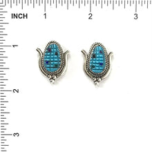 Load image into Gallery viewer, Tracey Bowekaty Turquoise Corn Earrings-Indian Pueblo Store
