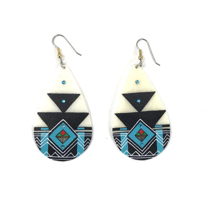 Dominic Arquero Manta Rawhide Earrings-Indian Pueblo Store