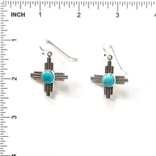 Load image into Gallery viewer, Raymond Coriz Zia Sun Symbol Earrings-Indian Pueblo Store
