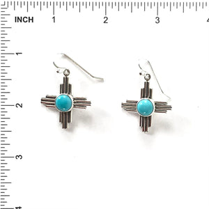 Raymond Coriz Zia Sun Symbol Earrings-Indian Pueblo Store
