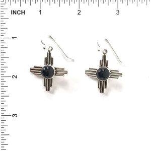 Raymond Coriz Zia Sun Symbol Earrings-Indian Pueblo Store
