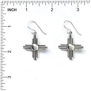 Raymond Coriz Zia Sun Symbol Earrings-Indian Pueblo Store