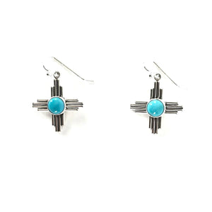 Raymond Coriz Zia Sun Symbol Earrings-Indian Pueblo Store