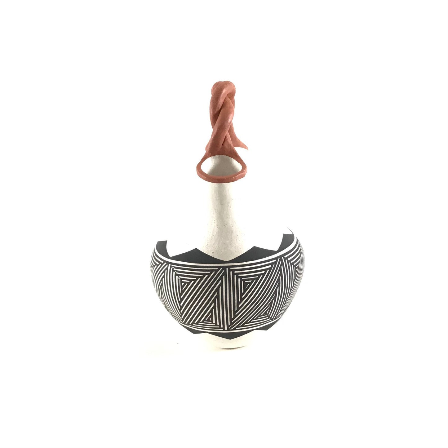 Flo and Lee Vallo Black on White Wedding Vase-Indian Pueblo Store