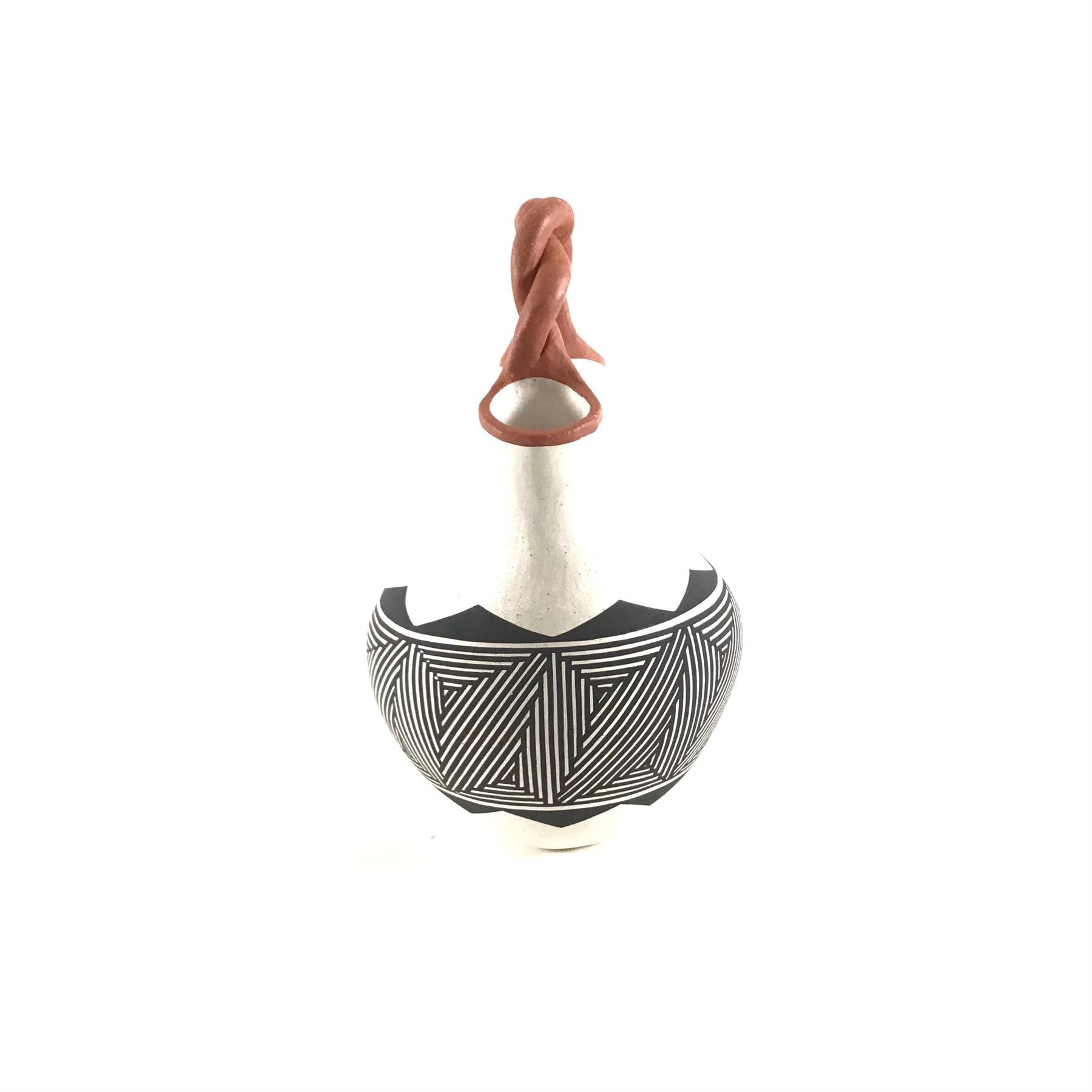 Flo and Lee Vallo Black on White Wedding Vase-Indian Pueblo Store