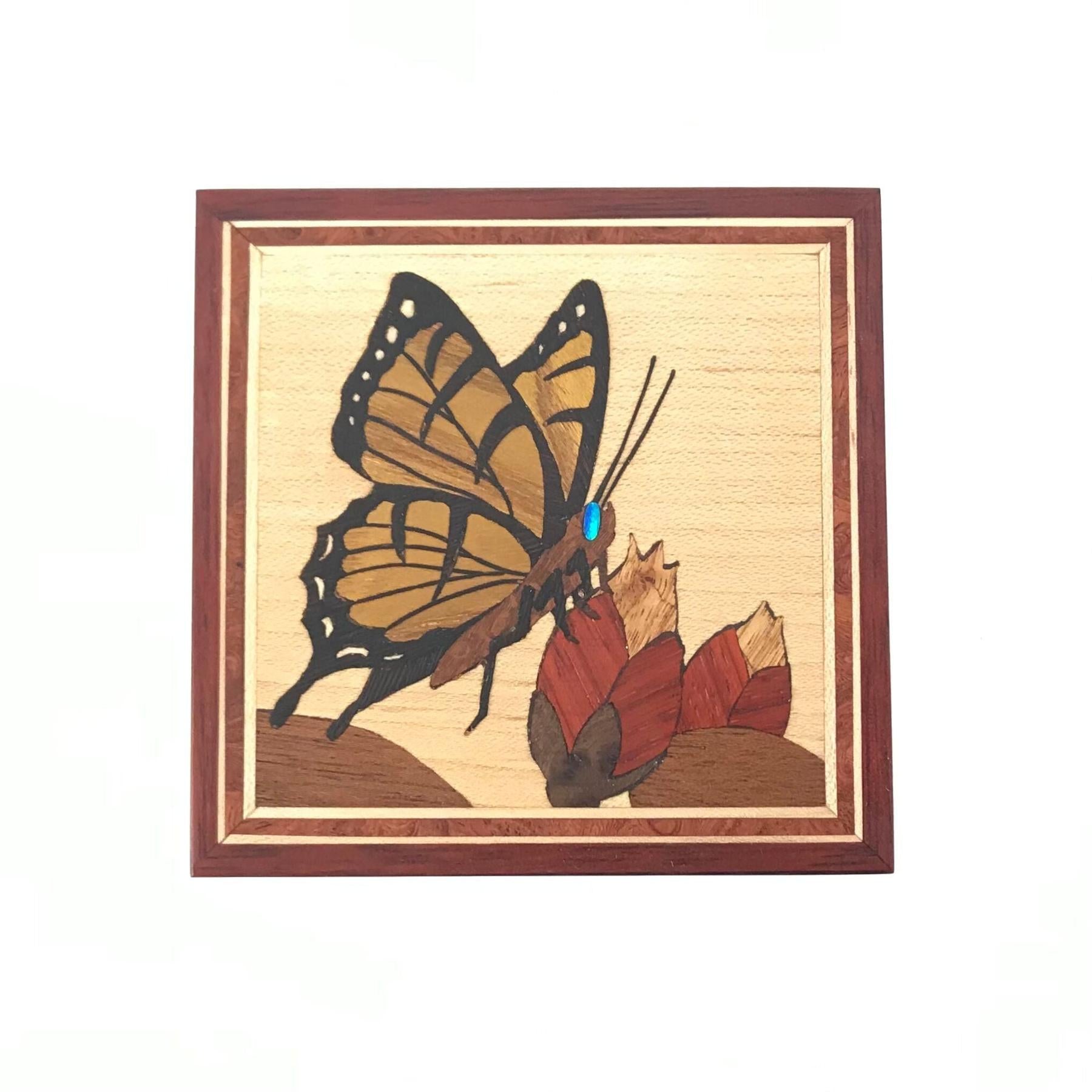 Stanton Lance Wood Inlay Butterfly Box-Indian Pueblo Store