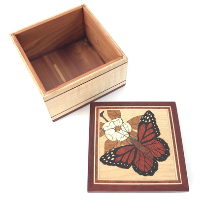 Stanton Lance Wood Inlay Butterfly Box-Indian Pueblo Store