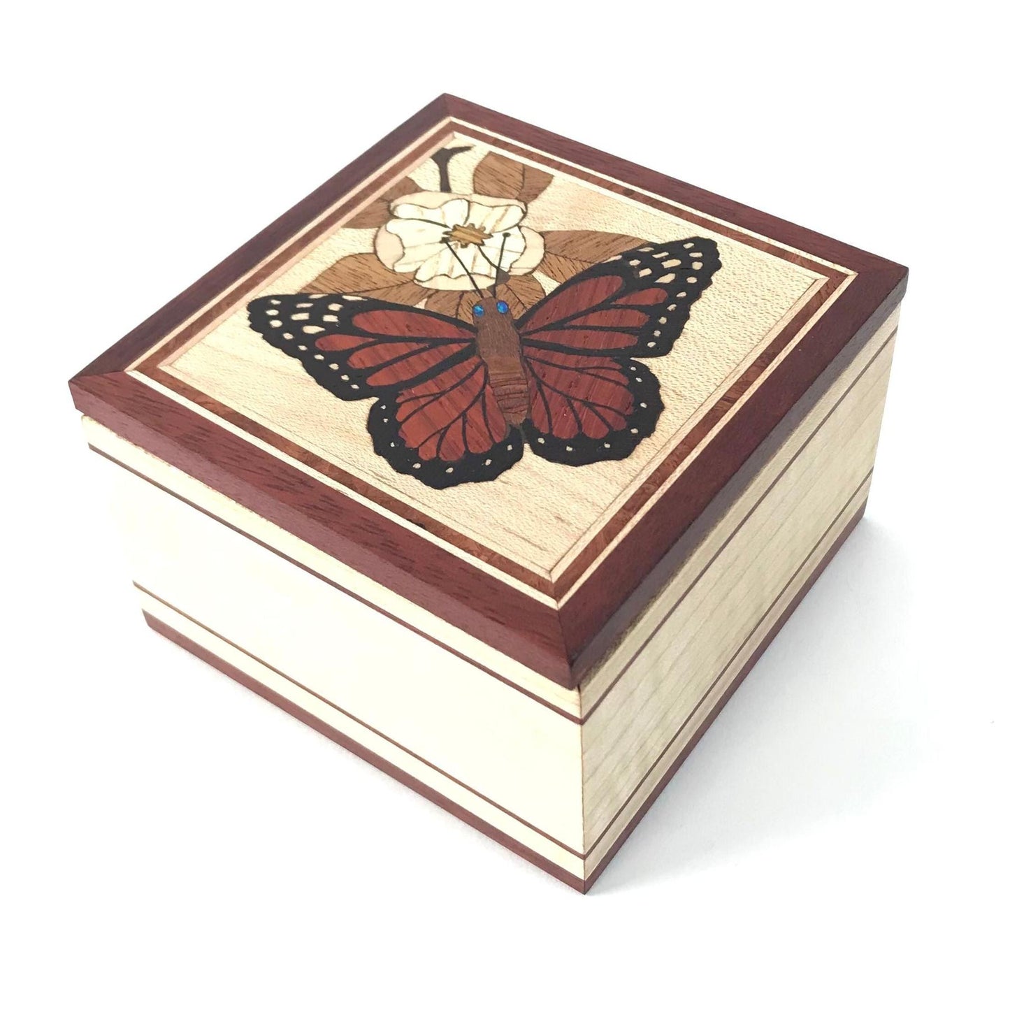 Stanton Lance Wood Inlay Butterfly Box-Indian Pueblo Store