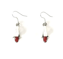 Load image into Gallery viewer, Doris Smallcanyon Coral Squash blossom Earring-Indian Pueblo Store
