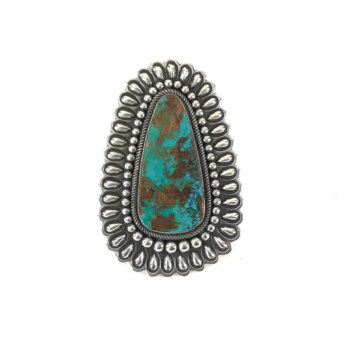 Leon Martinez Large Turquoise Ring-Indian Pueblo Store