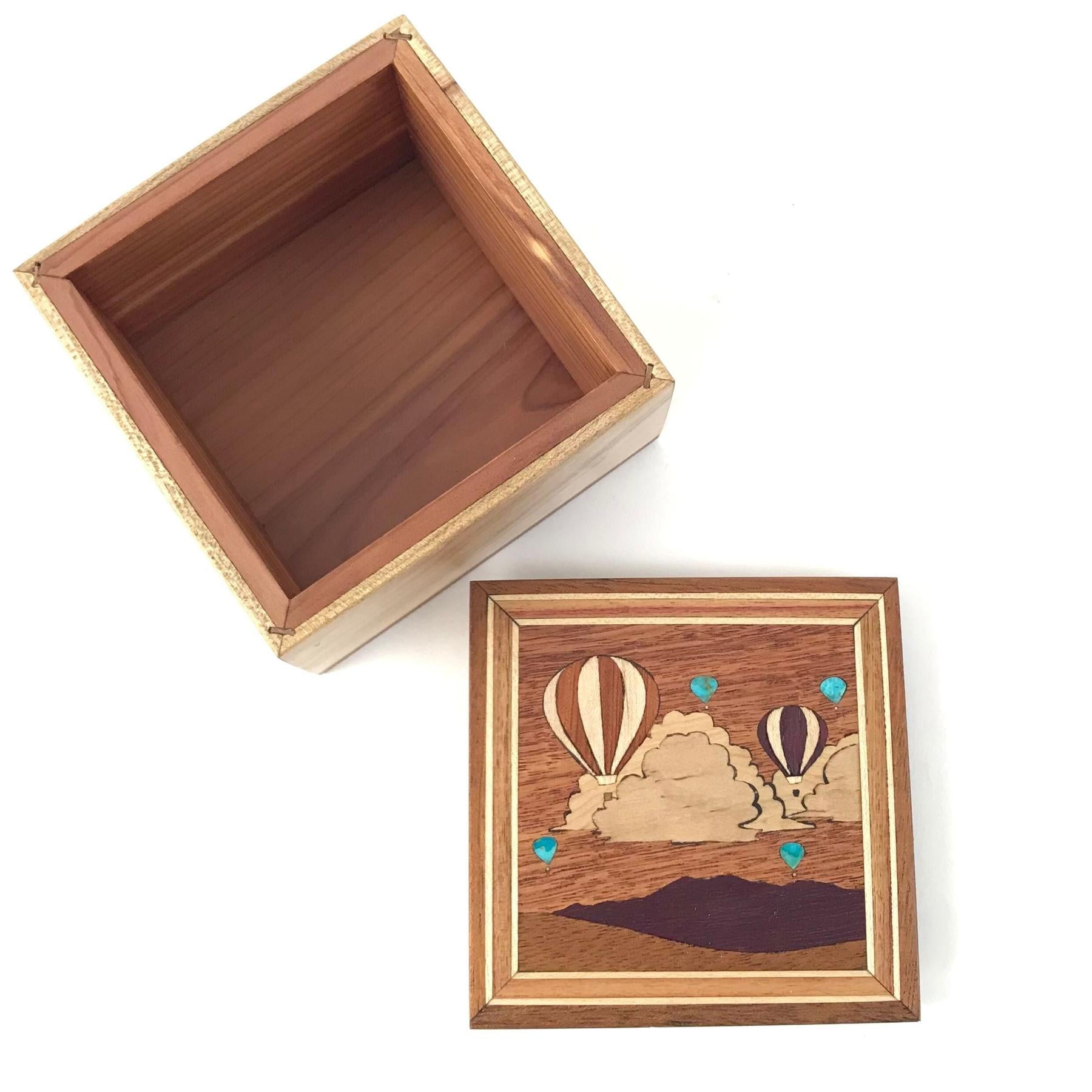 Stanton Lance Wood Inlay Balloon Box-Indian Pueblo Store