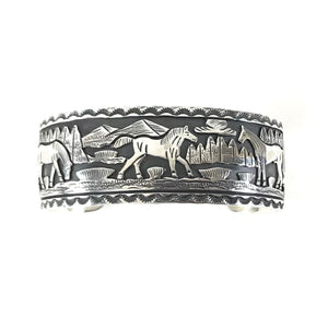 Jereme Delgarito Overlay Horse Bracelet-Indian Pueblo Store