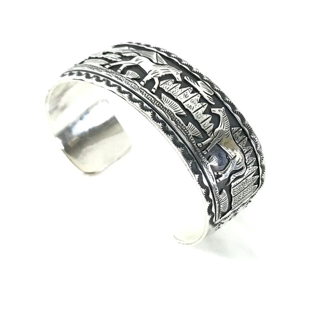Jereme Delgarito Overlay Horse Bracelet-Indian Pueblo Store