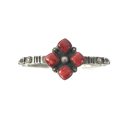 Ronald Tom Red Spiny Oyster Shell Bracelet-Indian Pueblo Store