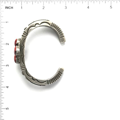 Ronald Tom Red Spiny Oyster Shell Bracelet-Indian Pueblo Store