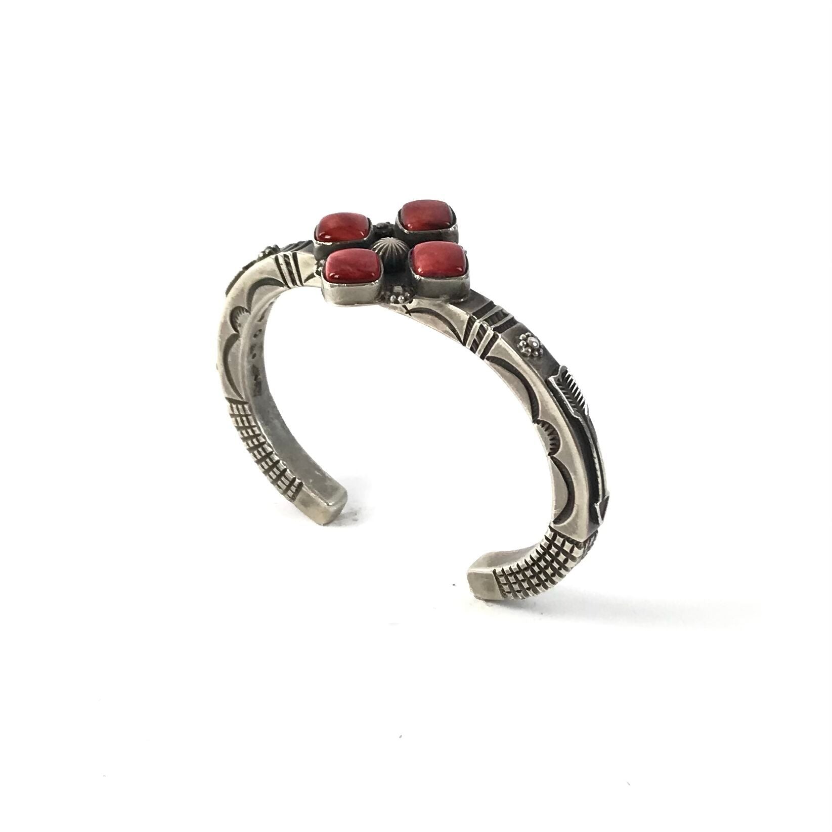 Ronald Tom Red Spiny Oyster Shell Bracelet-Indian Pueblo Store