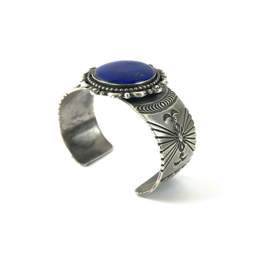 SS Lapis Satin Finish Bracelet-Indian Pueblo Store