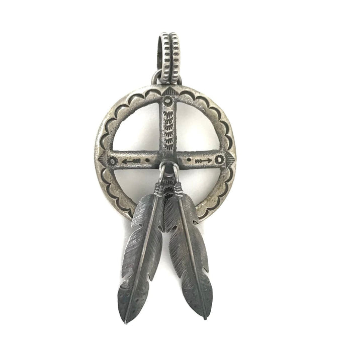 Ronald Tom Turquoise Medicine Wheel Pendant-Indian Pueblo Store