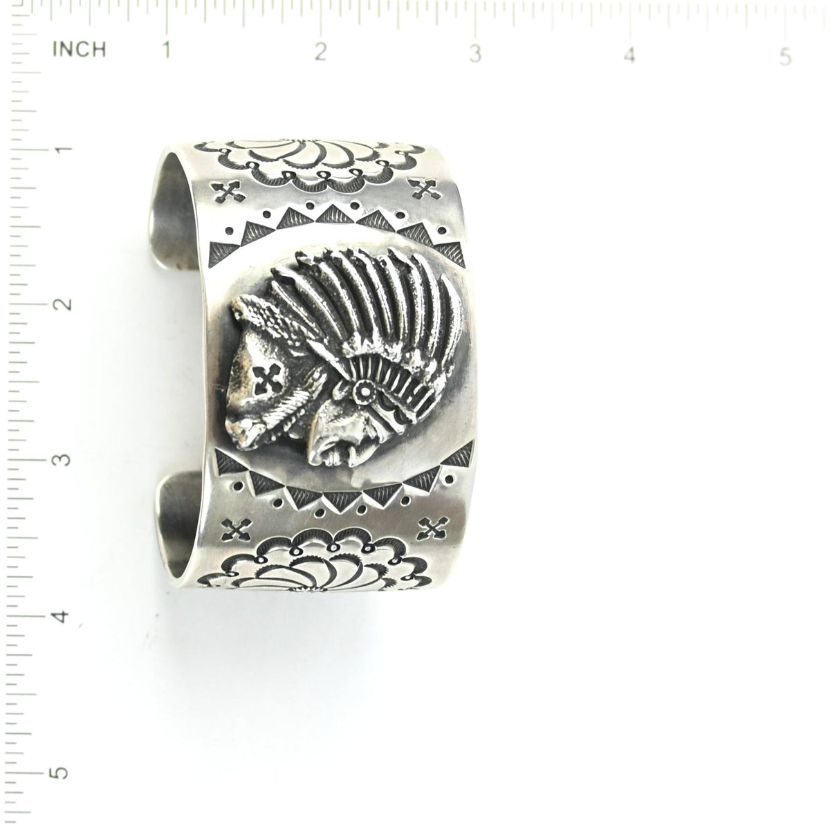 Ronald Tom Chief Head Bracelet-Indian Pueblo Store