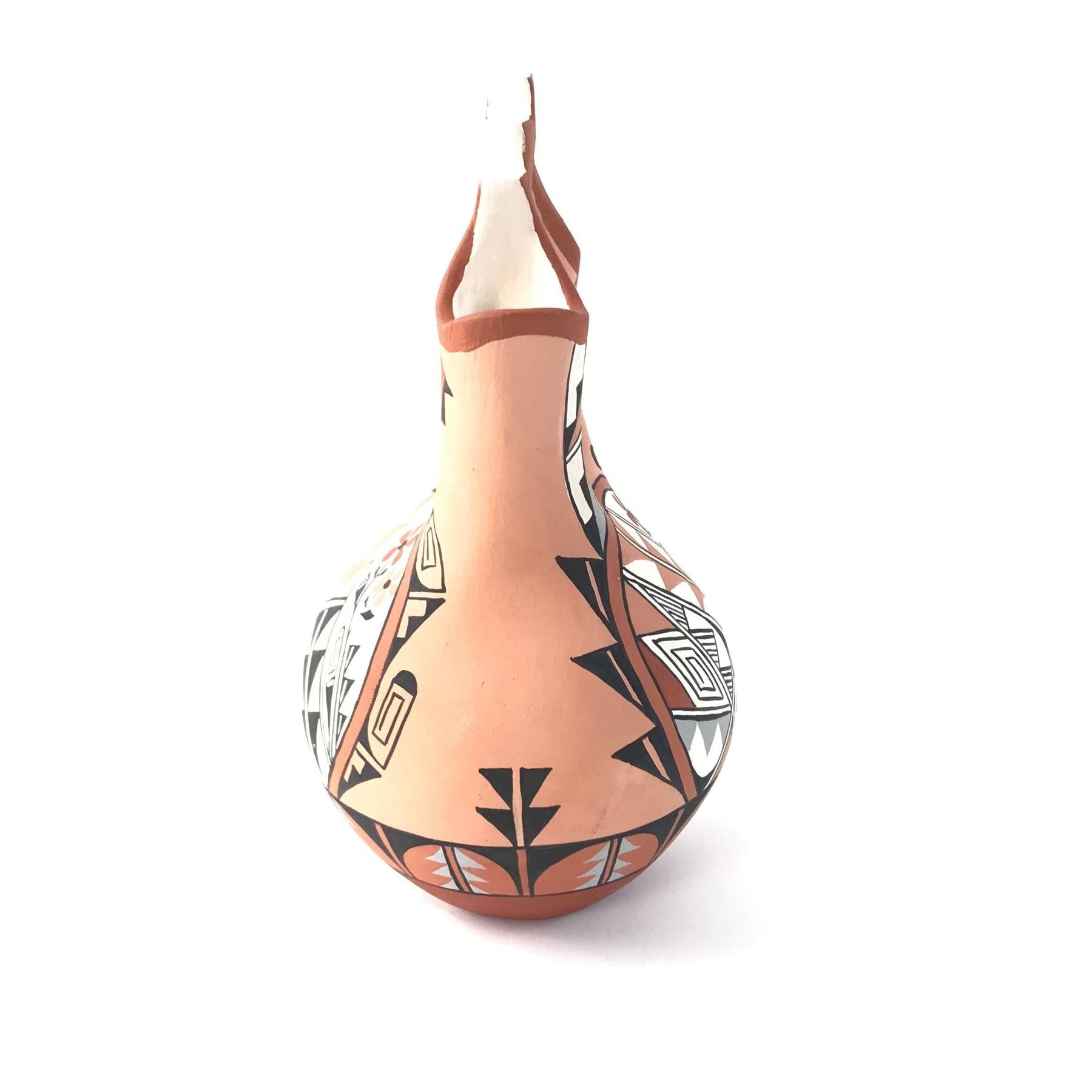 Carol Lucero Gachupin Kiva Steps Wedding Vase-Indian Pueblo Store