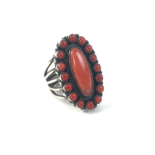 Herbert Ration Coral Cluster Ring-Indian Pueblo Store