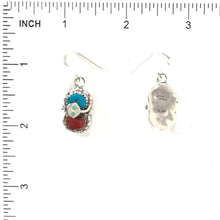 Load image into Gallery viewer, Effie Calabaza Turquoise and Coral Snake Earrings-Indian Pueblo Store
