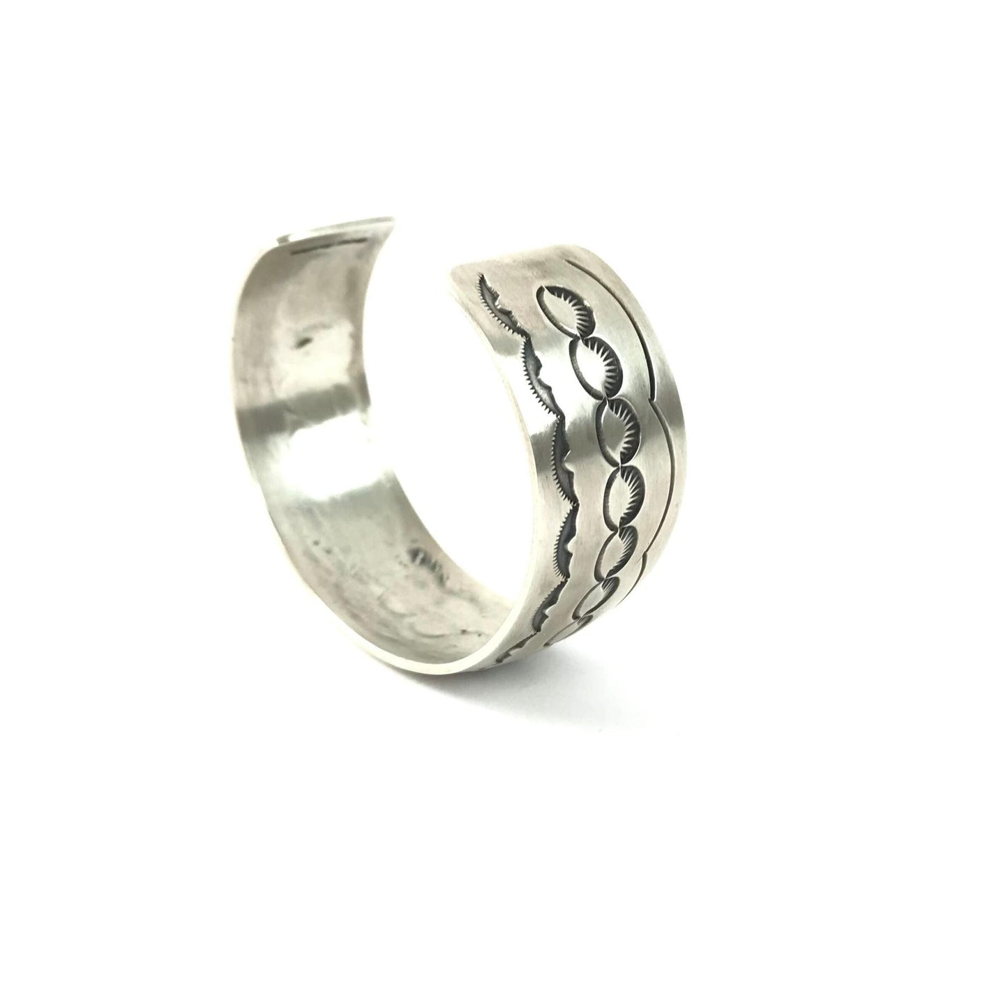 Tony Chino Stamped Sterling Silver Bracelet-Indian Pueblo Store