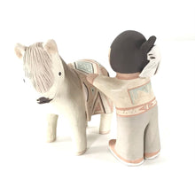 Load image into Gallery viewer, Stella Teller 2Pc Male and Horse Storyteller Figurine-Indian Pueblo Store
