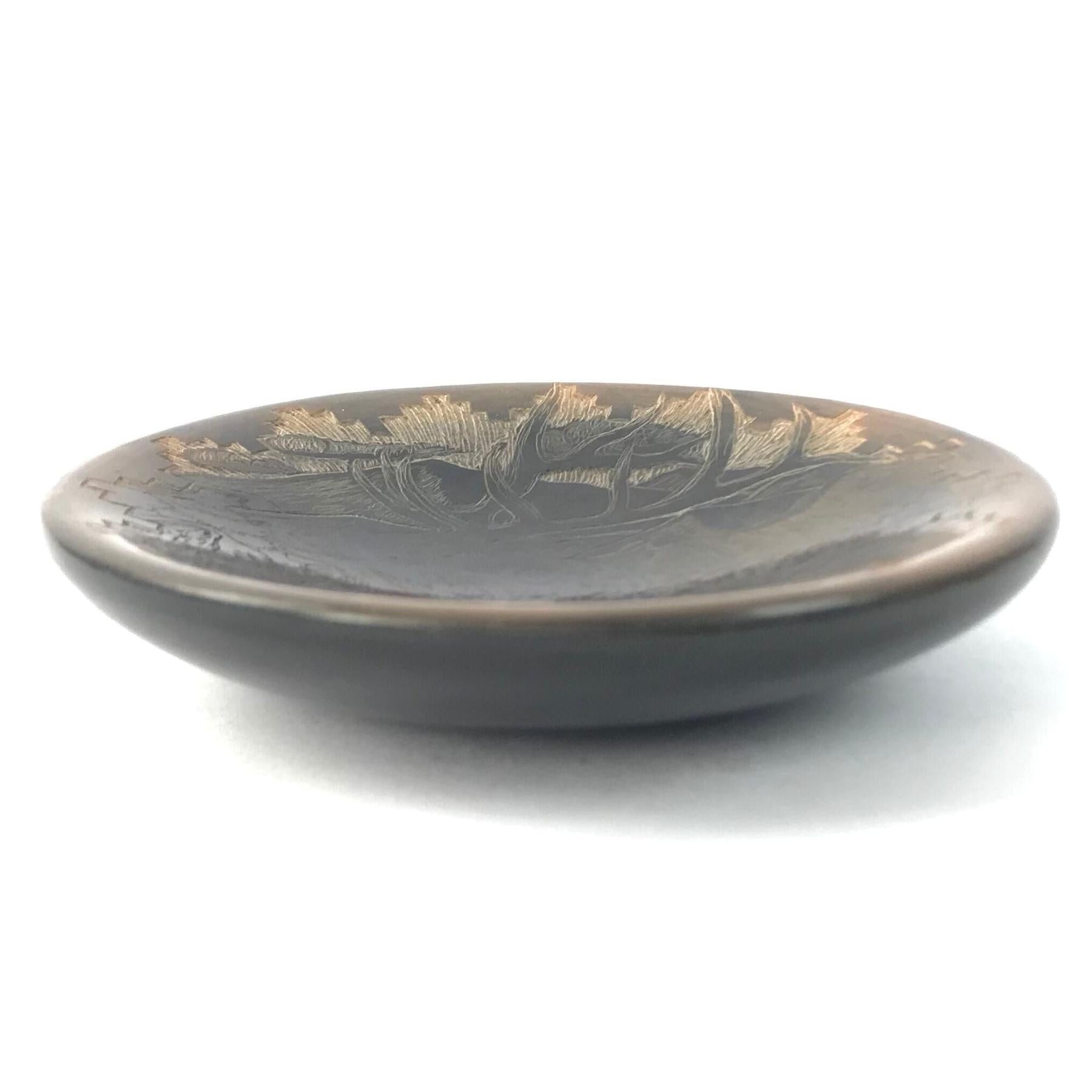 Kevin Naranjo Sgraffito Small Elk Plate-Indian Pueblo Store