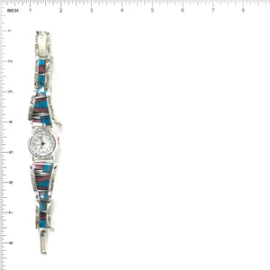Charleston Willie Turquoise and Purple Spiny Oyster Inlay Watch-Indian Pueblo Store