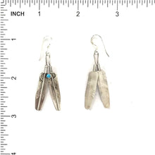 Load image into Gallery viewer, Charley Chester Sterling Silver and Turquoise Feather Earrings-Indian Pueblo Store

