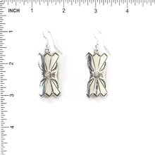 Load image into Gallery viewer, Delbert Shirley Sterling Silver Stamped Dangle Earrings-Indian Pueblo Store
