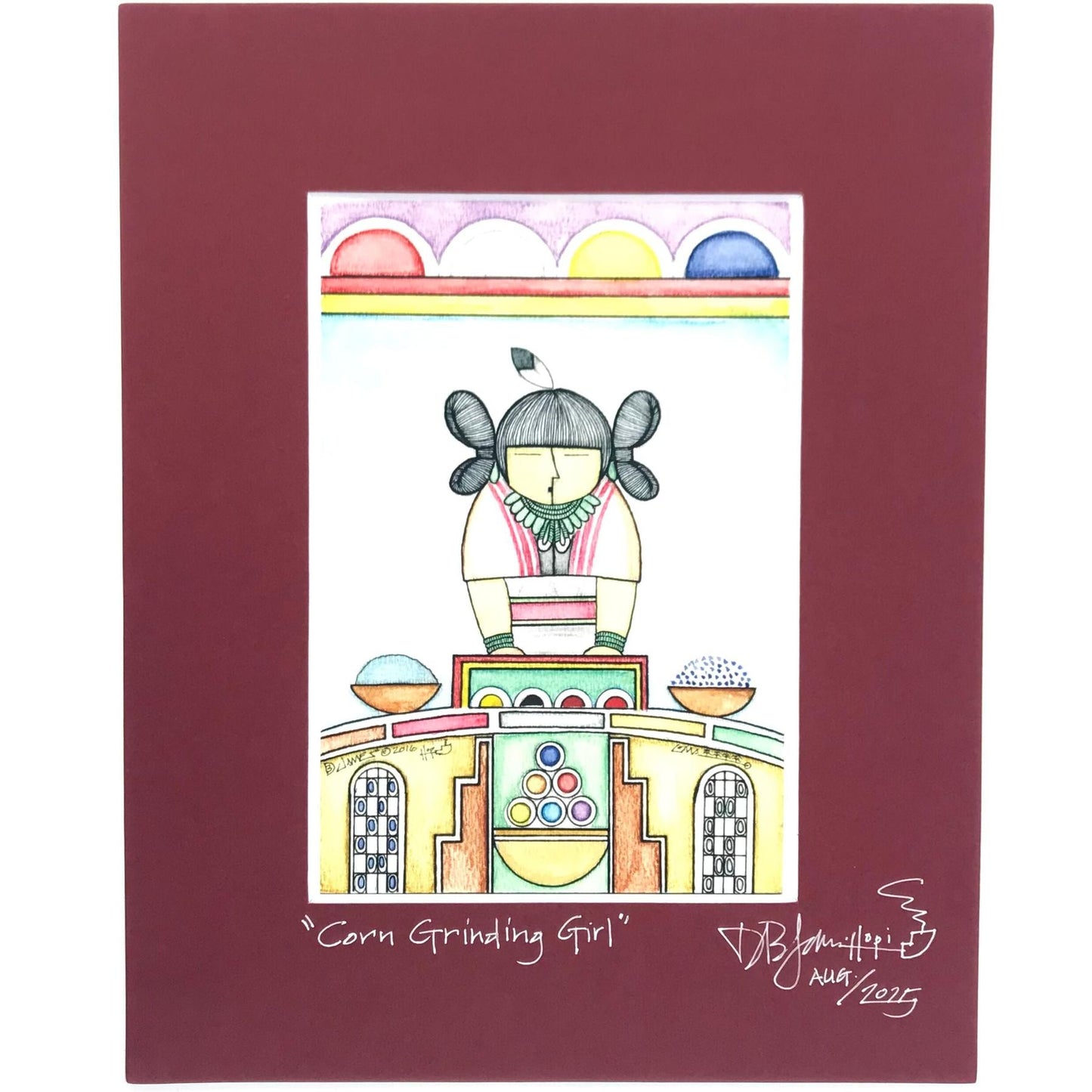 Dalton James Hopi Corn Grinding Girl Print-Indian Pueblo Store
