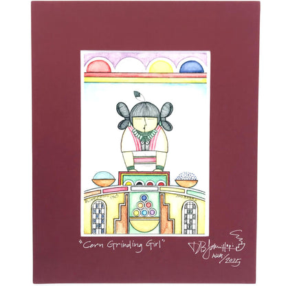 Dalton James Hopi Corn Grinding Girl Print-Indian Pueblo Store