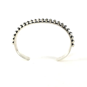 Leander Tahe Sterling Silver Cast Channel Bracelet-Indian Pueblo Store