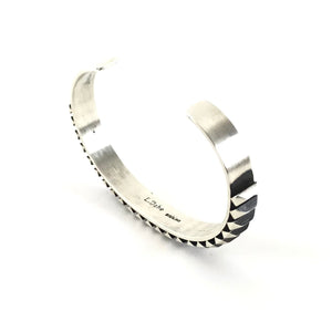 Leander Tahe Sterling Silver Cast Channel Bracelet-Indian Pueblo Store